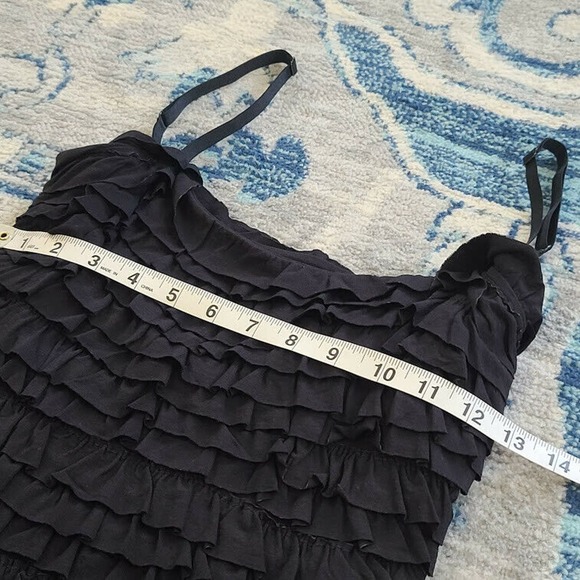 Bailey 44 Dress Black Small Y2K Tank Ruffle Stretch Mini Short LBD Party VTG - Picture 8 of 9
